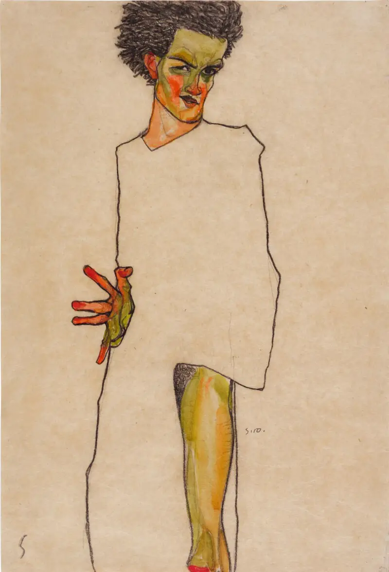 Self Portrait Egon Schiele Drawing